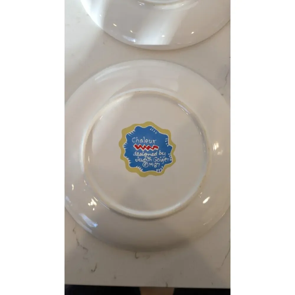 1987 Chaleur Judith Geiger Set Of 6 Salad Plates 8